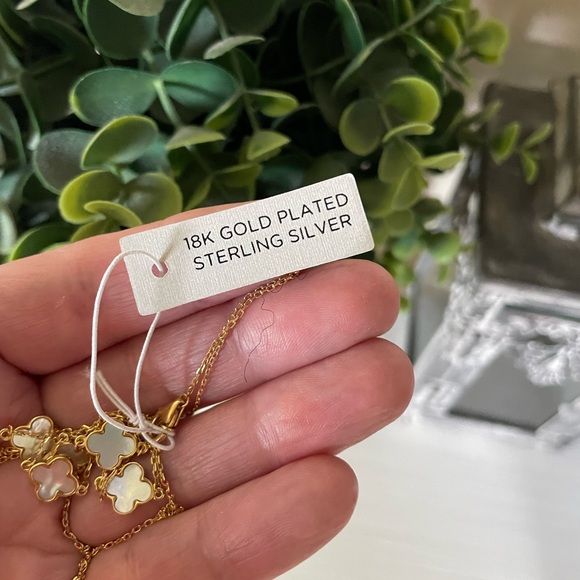 Brand New Rachel Zoe Mother of Pearl Gold over Sterling Silver 925 long necklace - Picture 8 of 8